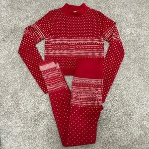 Fabletics Holly Seamless Fair Isle Top & Leggings, Sz Small
